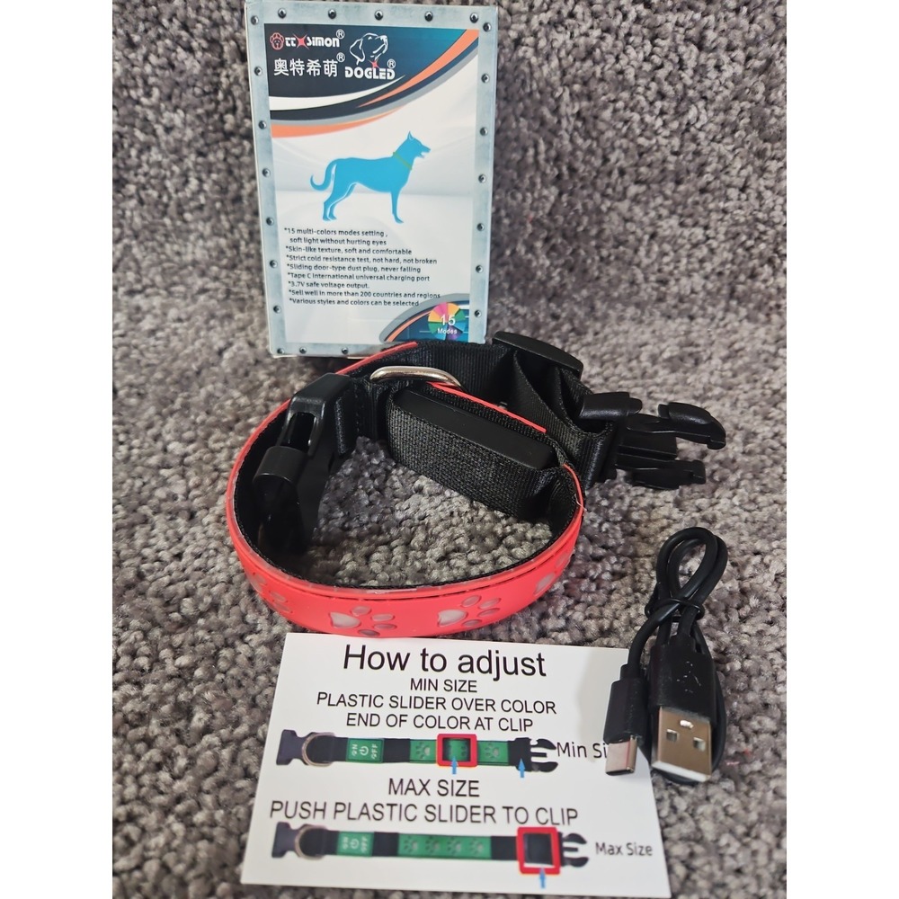 LED Recharable Pet Collar. New
